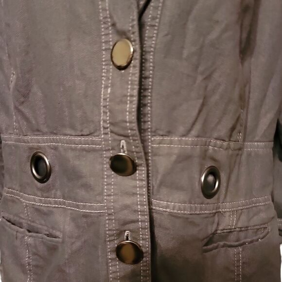 Robert Louis Grey Grommet Design Blazer Jacket Size M - Picture 3 of 5
